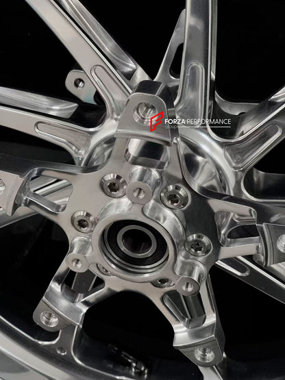 We manufacture premium quality forged motorcycle wheels rims for YAMAHA in any design, size, color.

Wheel sizes (motorcycle spec):

Front: 3.5 x 15

Rear: 4 x 14

Weight:

Front: 3.5 kg (7.92 lbs)

Rear: 3.35 kg (7.38 lbs)


Finishing: Gloss Silver

Forza Performance Group engineers and manufactures each forged motorcycle wheel individually per order. This ensures precise fitment, uncompromised strength, and unique styling. Whether for racing, touring, or daily use — our wheels are built for both performan