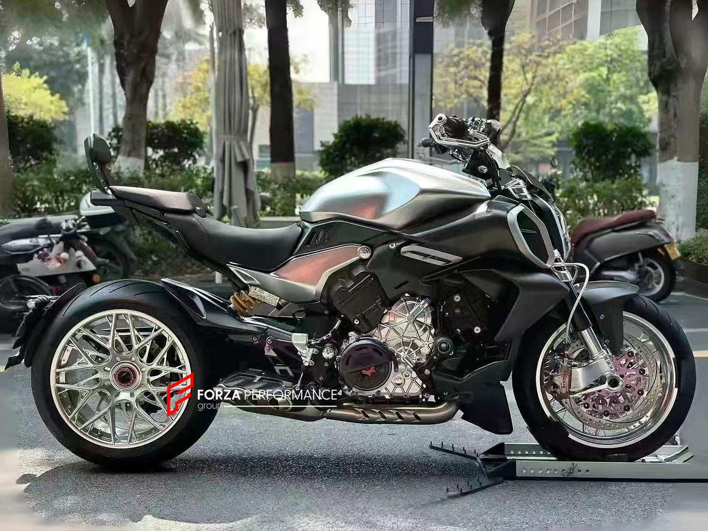 We manufacture premium quality forged motorcycle wheels rims for DUCATI DIAVEL 1200 1260 V4&nbsp;in any design, size, color.

Wheel sizes (motorcycle spec):

Front: 3.5 x 17

Rear: 8.0 x 17

Finishing: Brushed clear coating

Forza Performance Group engineers and manufactures each forged motorcycle wheel individually per order. This ensures precise fitment, uncompromised strength, and unique styling. Whether for racing, touring, or daily use — our wheels are built for both performance and design.

Advantages