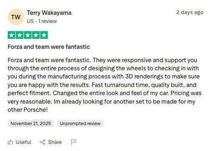 FORZA PERFORMANCE 18 INCH FORGED WHEELS RIMS for PORSCHE 911 964 TURBO custom fit 501 GTM