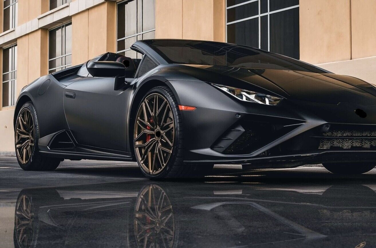 NEW SIAN WHEELS We manufacture premium quality forged wheels rims for   LAMBORGHINI HURACAN in any design, size, color.  Wheels size:  Front 20 x 8.5 ET 37  Rear 20 x 11 ET 36  PCD: 5x112  CB:  Front 57.1  Rear 66.5  Forged wheels can be produced in any wheel specs by your inquiries and we can provide our specs