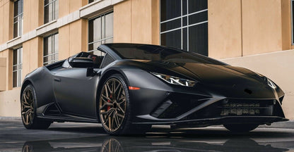 NEW SIAN WHEELS We manufacture premium quality forged wheels rims for   LAMBORGHINI HURACAN in any design, size, color.  Wheels size:  Front 20 x 8.5 ET 37  Rear 20 x 11 ET 36  PCD: 5x112  CB:  Front 57.1  Rear 66.5  Forged wheels can be produced in any wheel specs by your inquiries and we can provide our specs