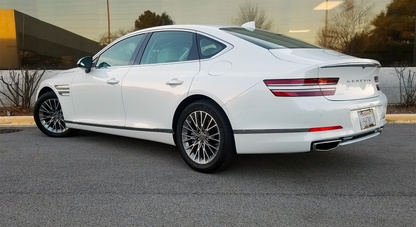 OEM GENESIS We manufacture premium quality forged wheels rims for   GENESIS G80 RG3 2020+ in any design, size, color.  Wheels size:   Front 20 x 8.5 ET 43.5  Rear 20 x 9.5 ET 56  PCD: 5 x 114.3  CB: 67.1  Forged wheels can be produced in any wheel specs by your inquiries and we can provide our specs